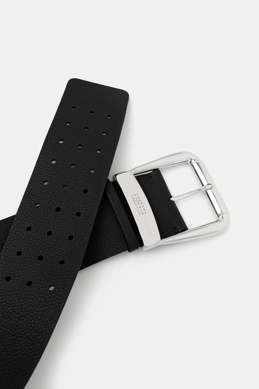 Кожаный ремень MM6 Maison Margiela цвет чёрный SA5TP0016.P8326.T8013