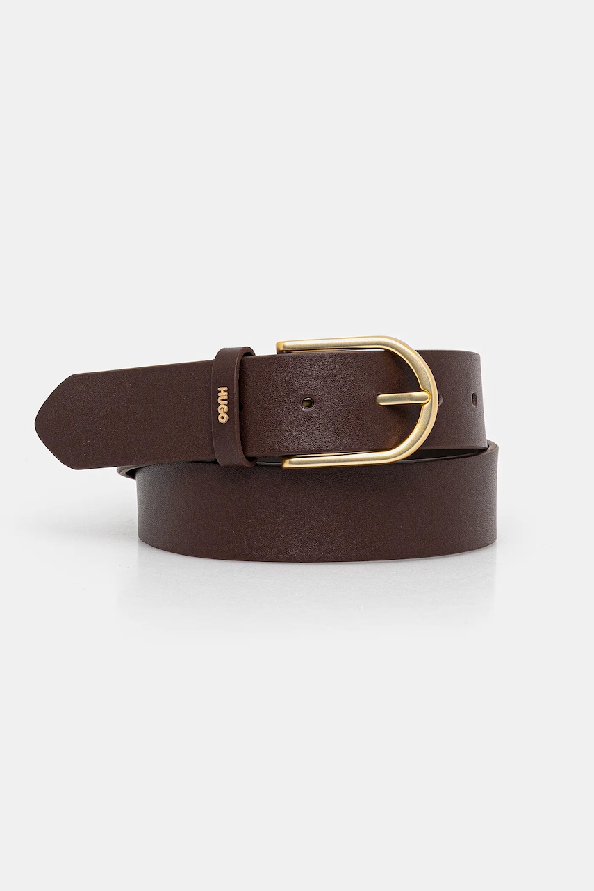 BOSS curea de piele culoarea maro, 50553383