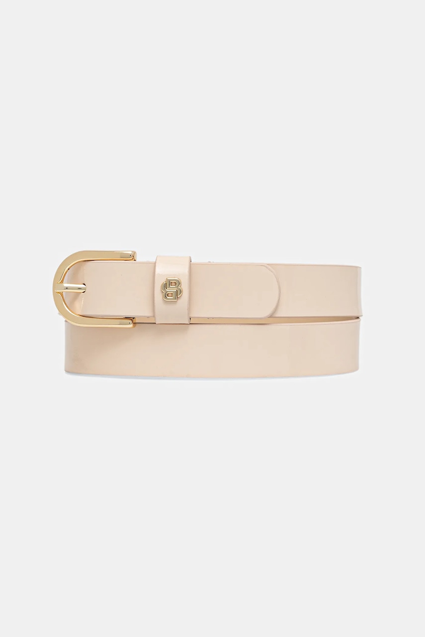 BOSS curea de piele culoarea roz, 50553385
