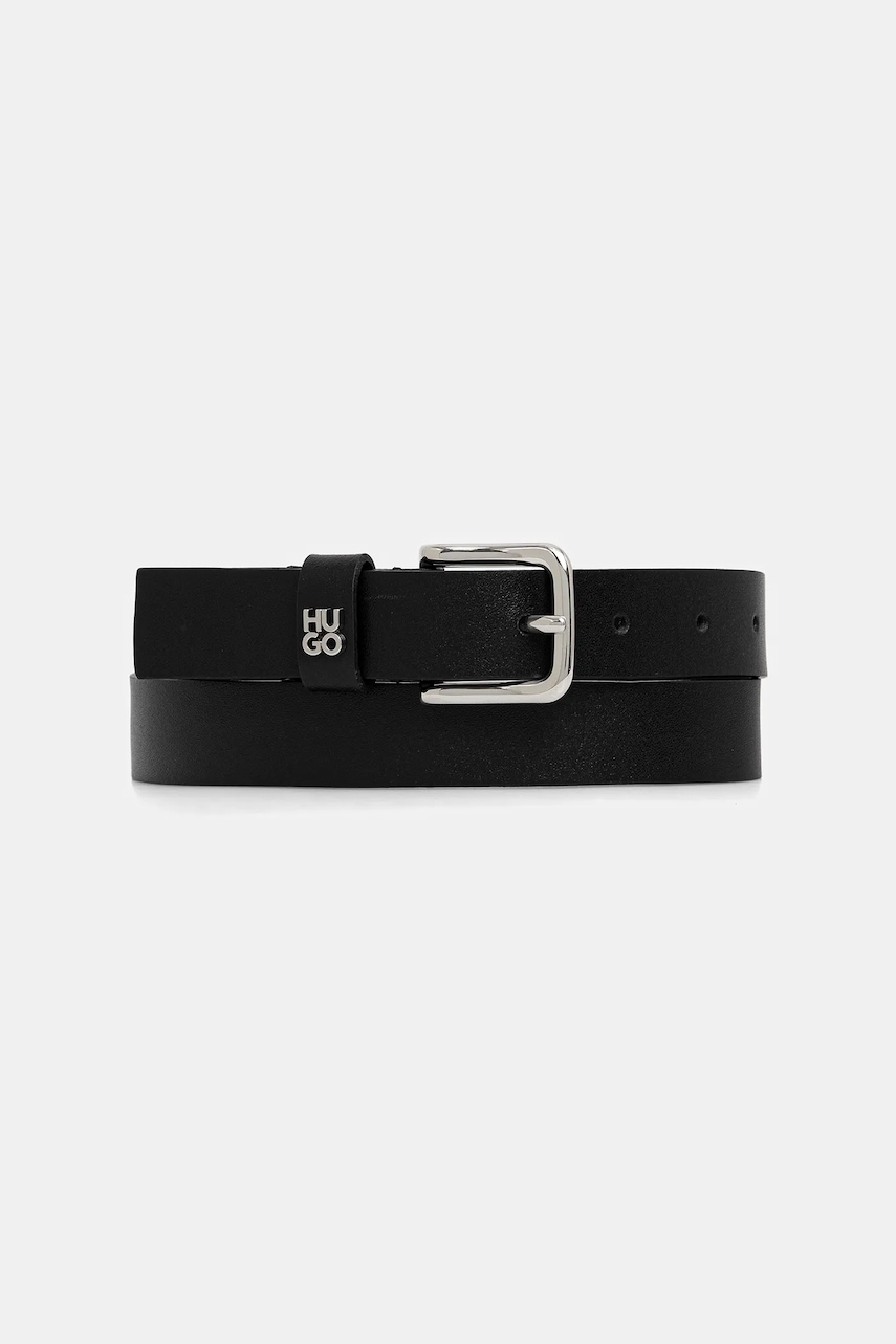 HUGO curea de piele culoarea negru, 50552777