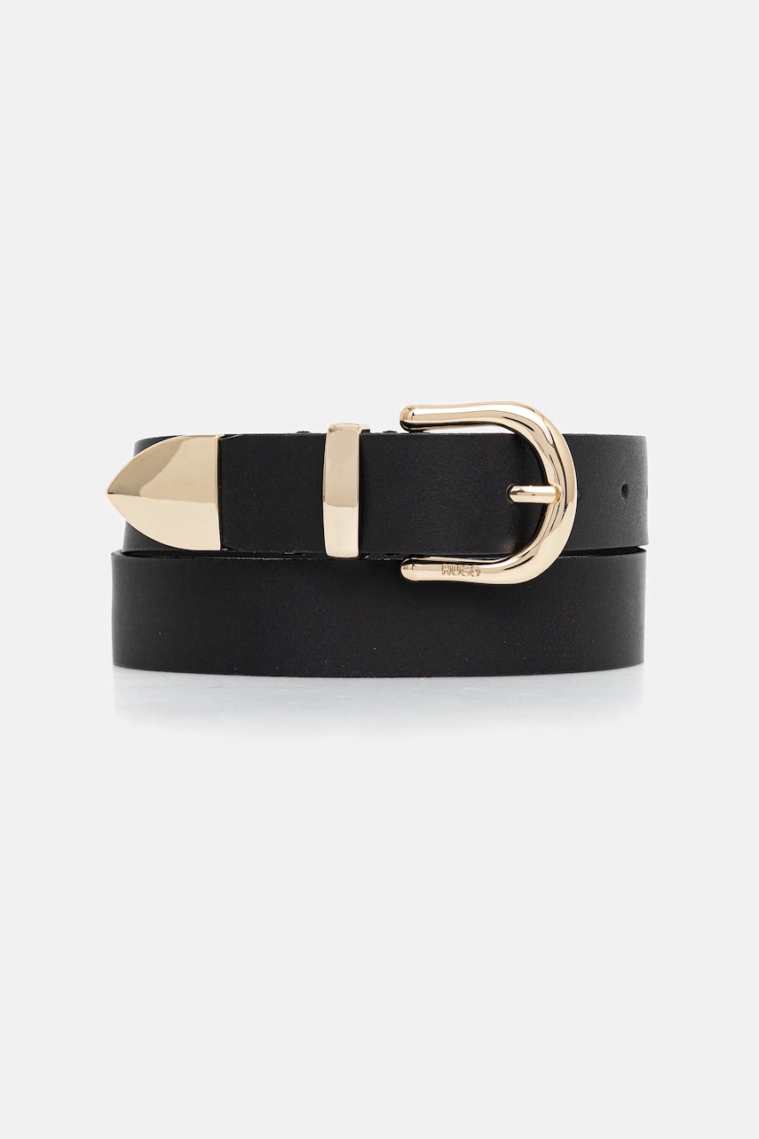 HUGO curea de piele culoarea negru, 50554089