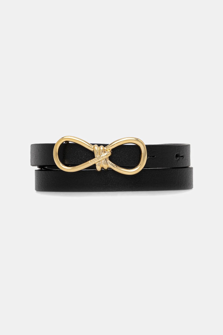 HUGO curea de piele culoarea negru, 50554103