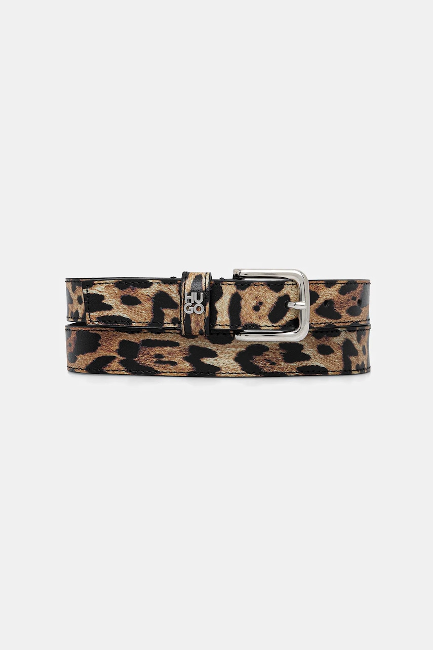 HUGO curea de piele culoarea bej, 50554104