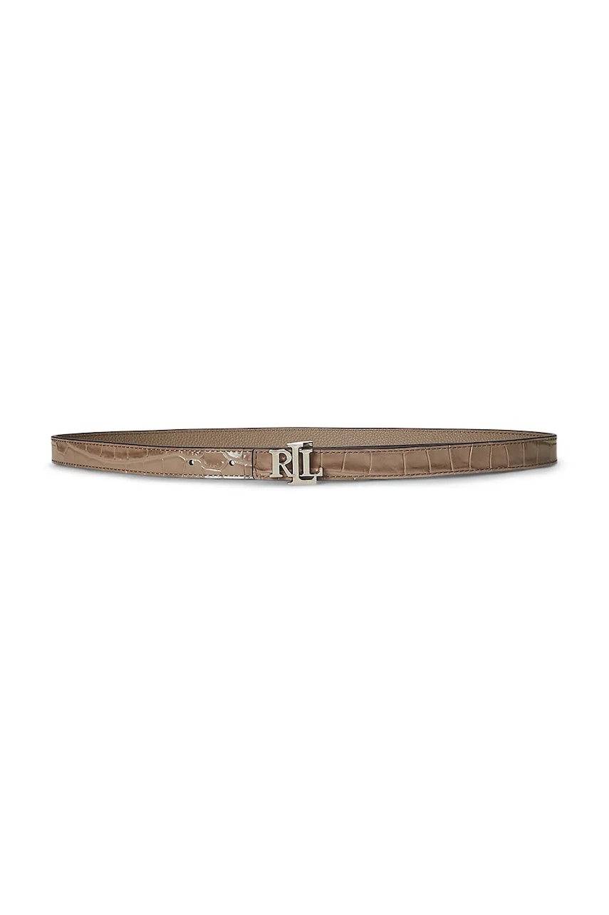Levně Kožený pásek Lauren Ralph Lauren dámský, hnědá barva, 412P02456