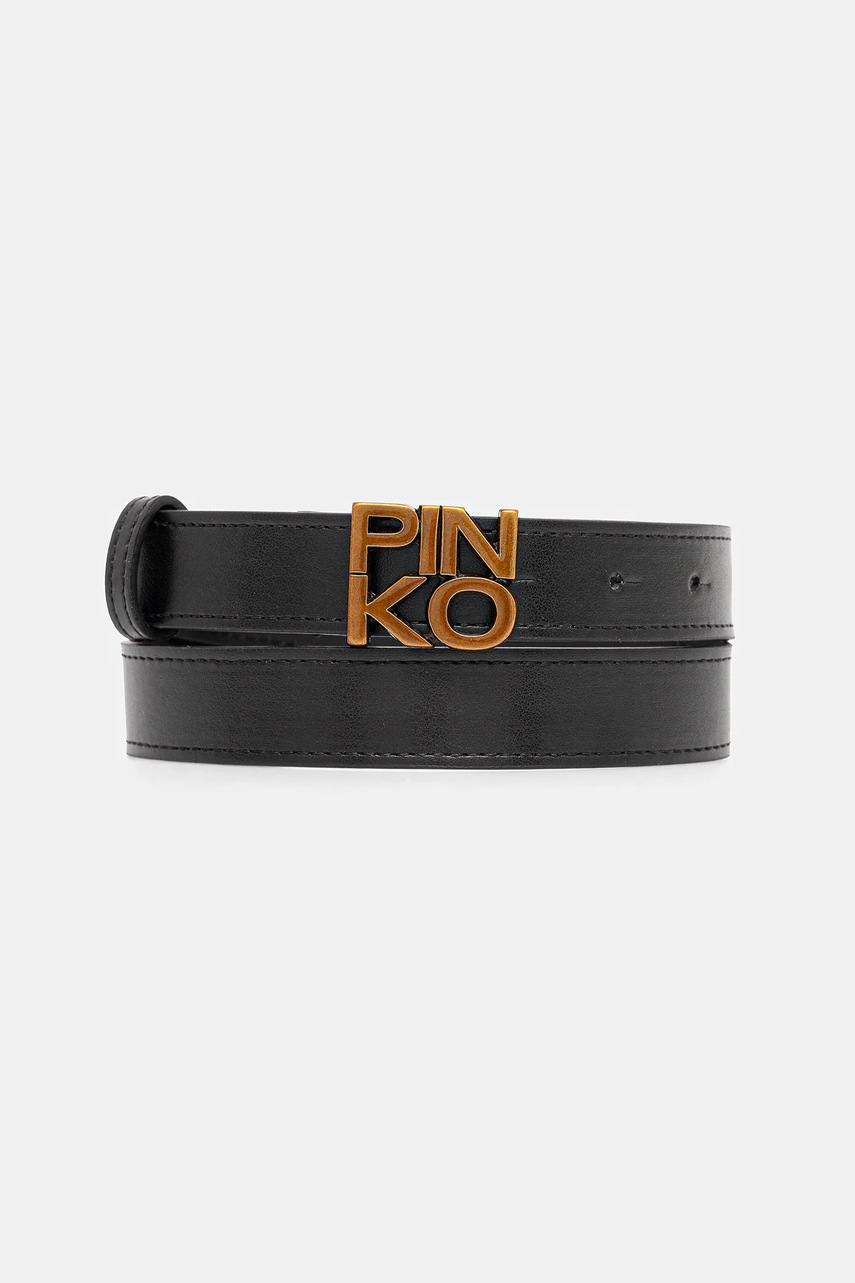 Levně Kožený pásek Pinko černá barva, KFAV002.C.TV100