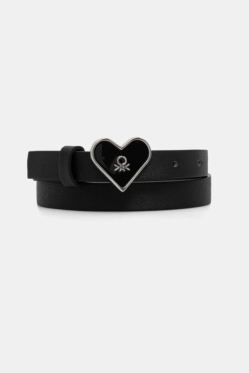 United Colors of Benetton curea copii culoarea negru, 6QE6CL00S