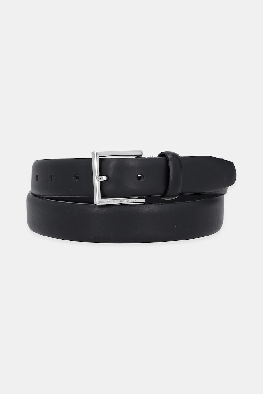 Levně Kožený pásek Tommy Hilfiger pánský, černá barva, AM0AM13568