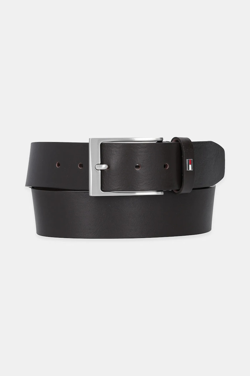 Levně Kožený pásek Tommy Hilfiger pánský, hnědá barva, AM0AM13569