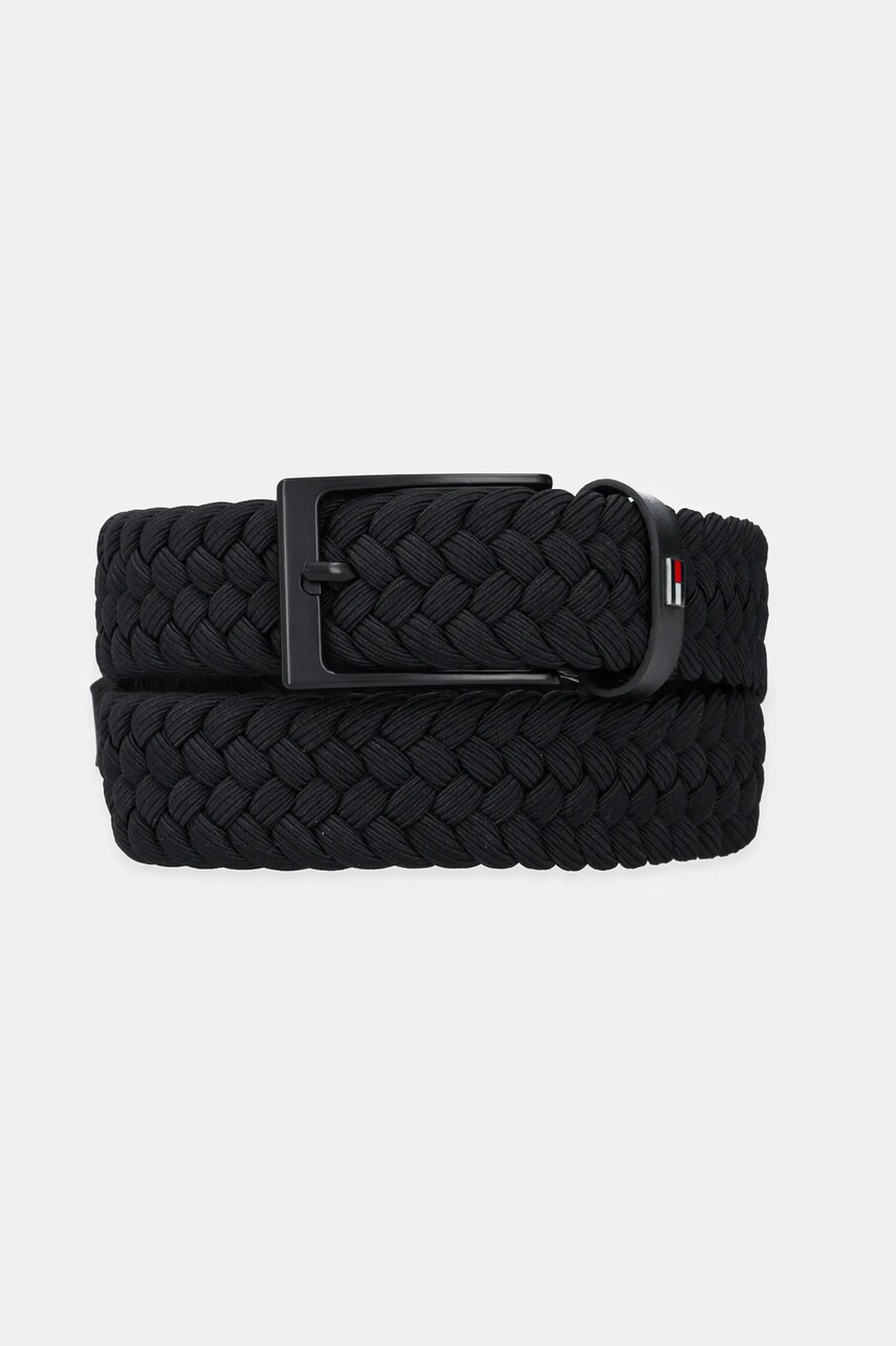 Levně Pásek Tommy Hilfiger pánský, černá barva, AM0AM13570