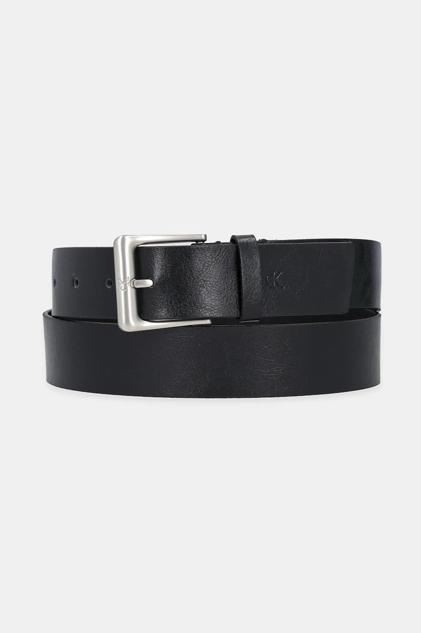 Levně Kožený pásek Calvin Klein pánský, černá barva, LV04G7027G
