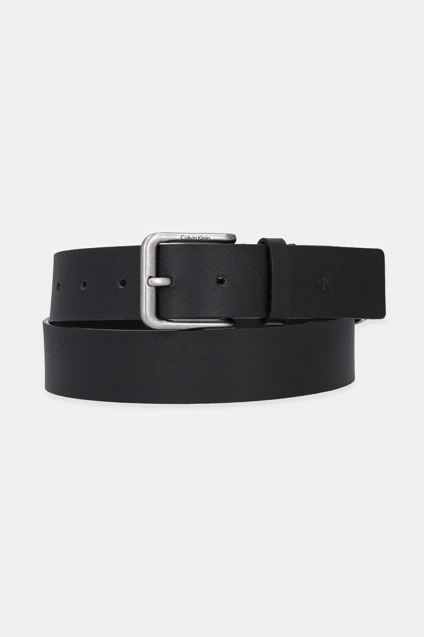 Levně Kožený pásek Calvin Klein pánský, černá barva, LV04G7031G