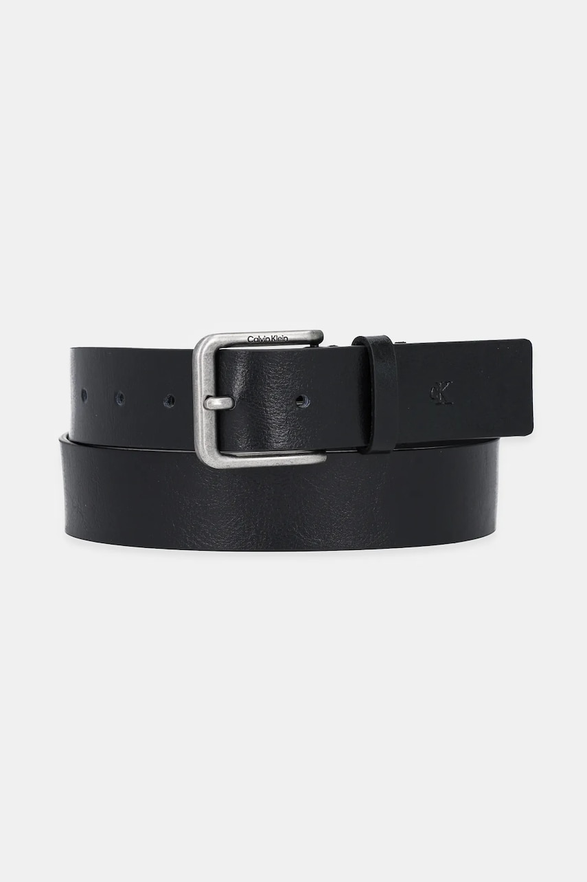 Levně Kožený pásek Calvin Klein pánský, černá barva, LV04G7035G