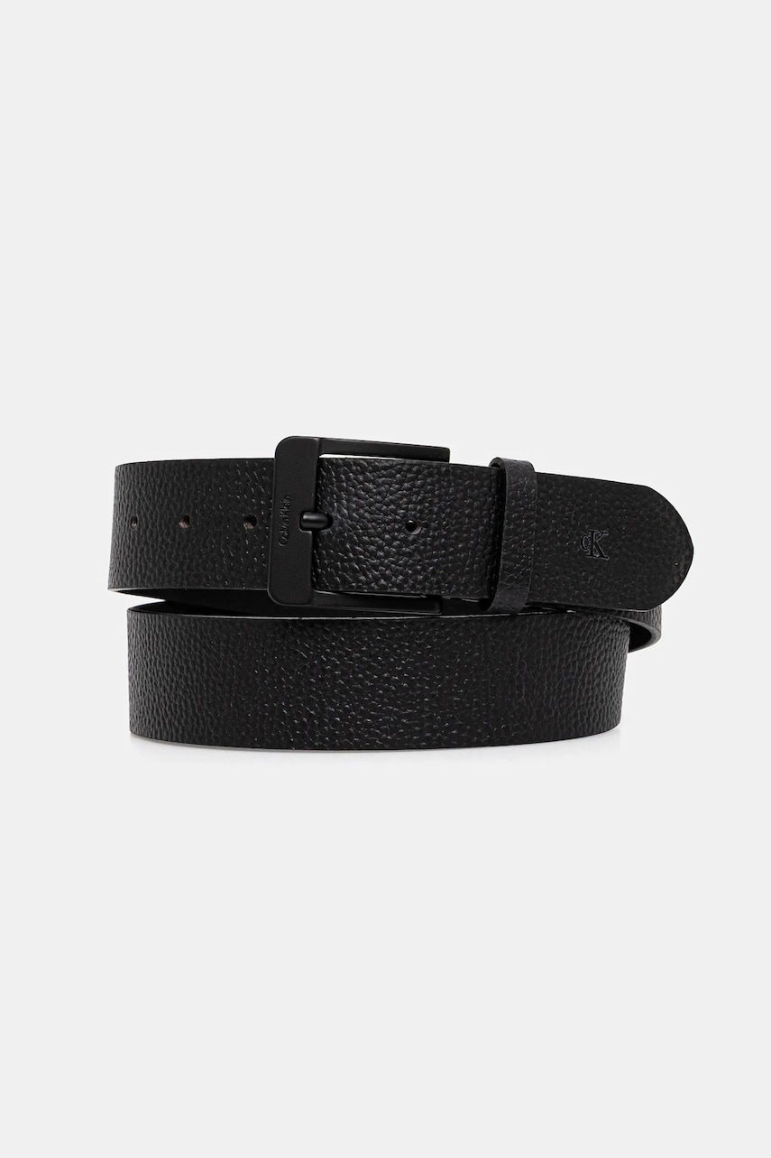 Levně Kožený pásek Calvin Klein pánský, černá barva, LV04G7021G