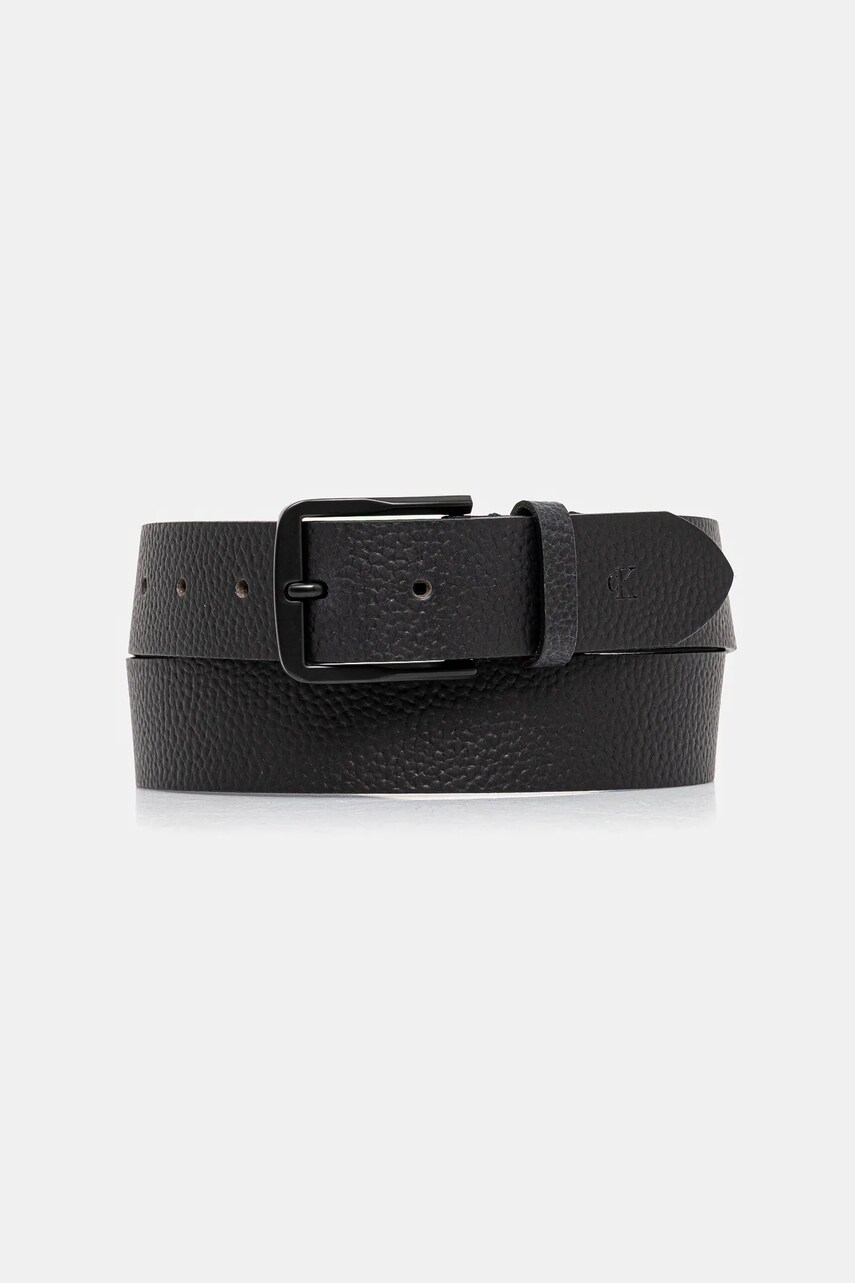Levně Kožený pásek Calvin Klein pánský, černá barva, LV04G7022G