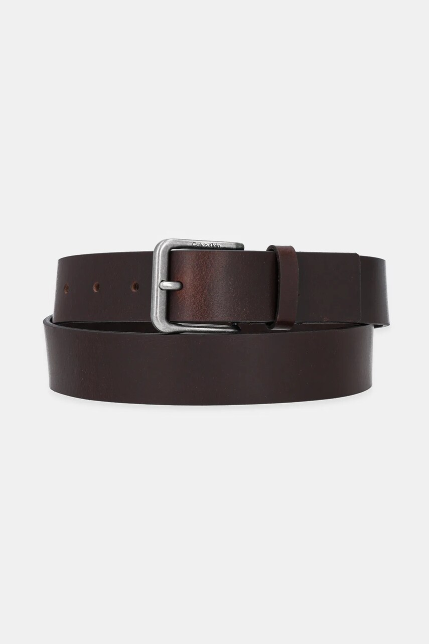 Levně Kožený pásek Calvin Klein pánský, hnědá barva, LV04G7023G