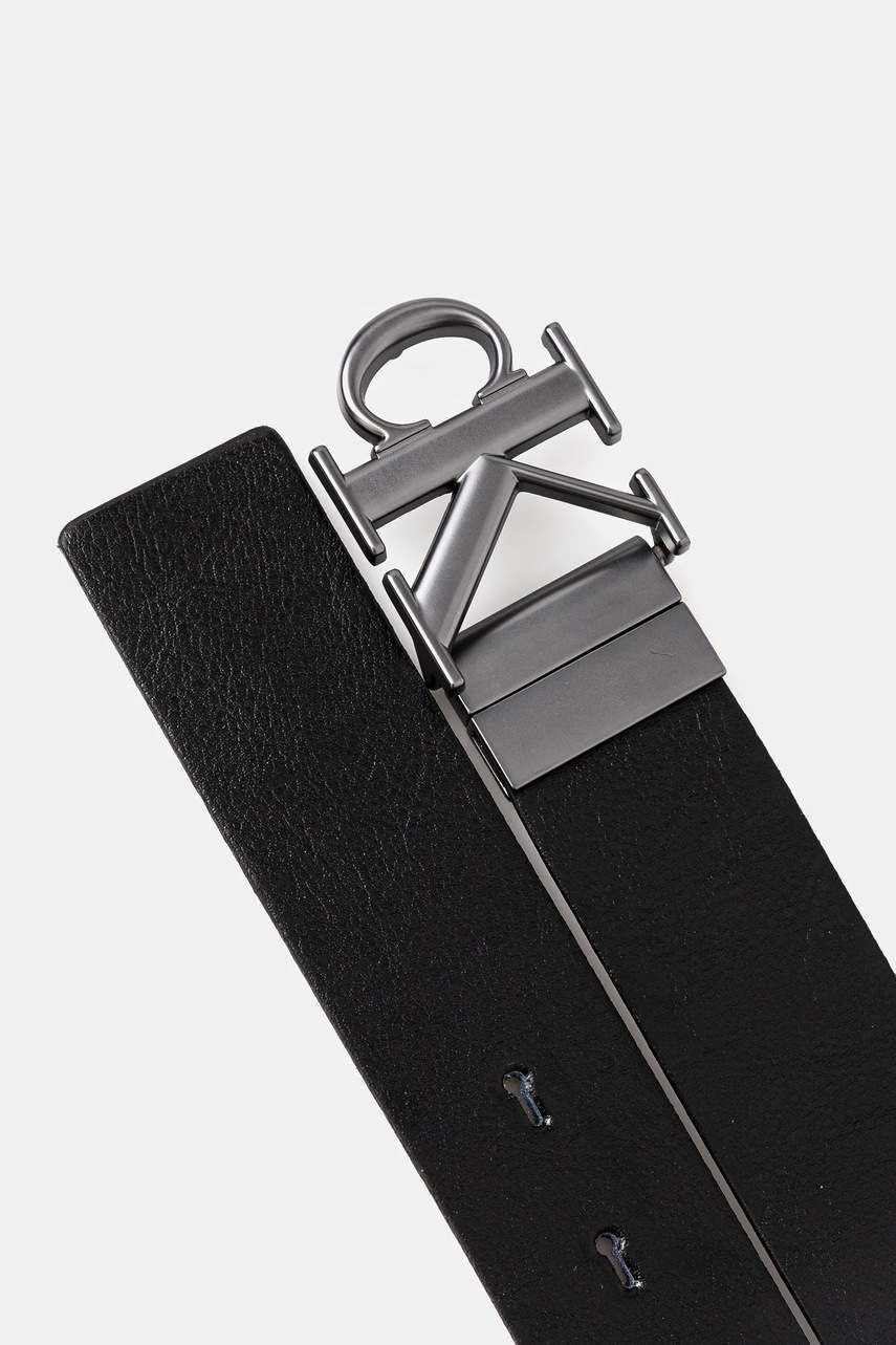 Αναστρέψιμη δερμάτινη ζώνη Calvin Klein χρώμα: καφέ, LV04G7026G φωτογραφία