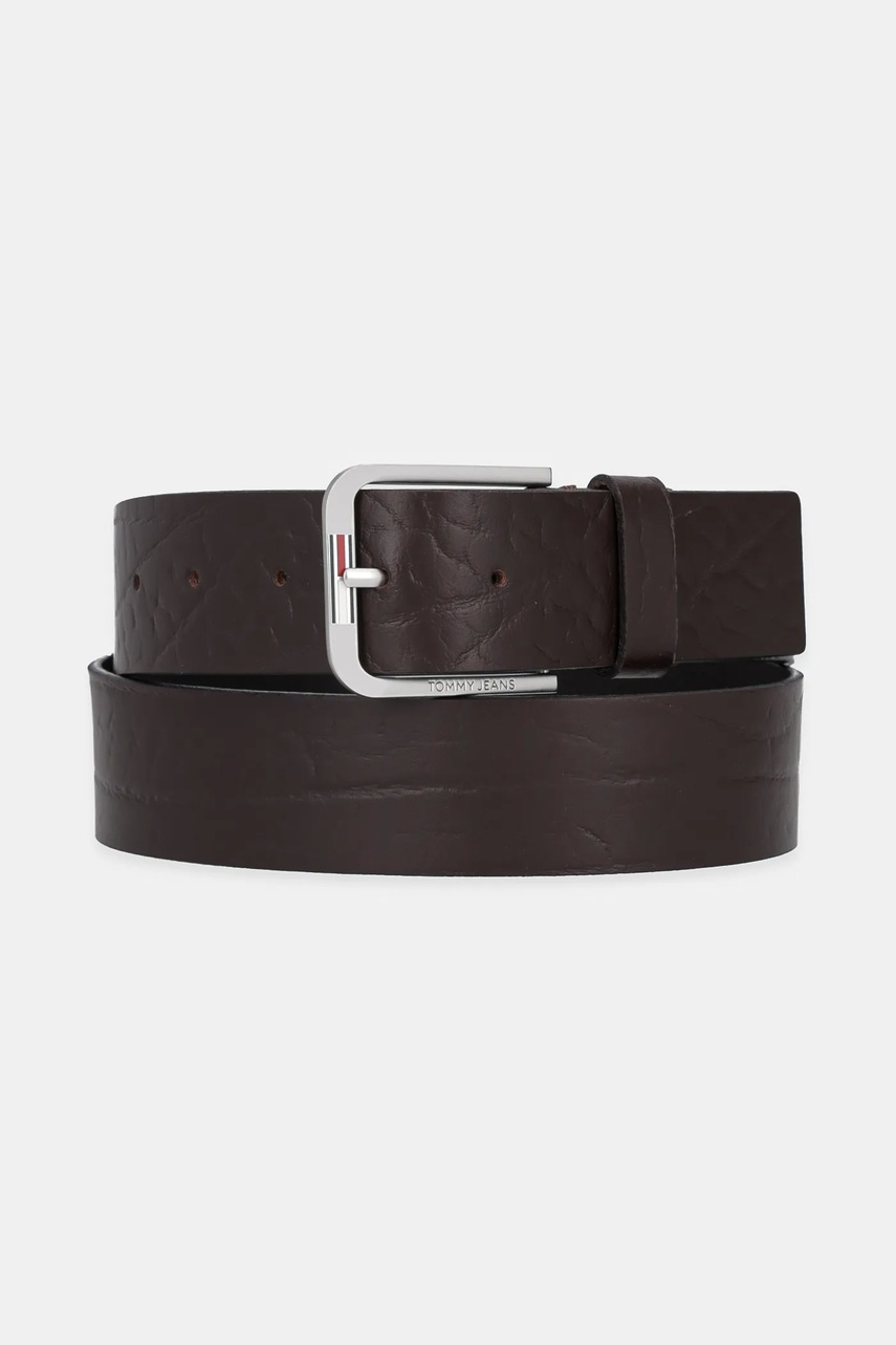 Tommy Jeans curea de piele culoarea maro, AM0AM13413