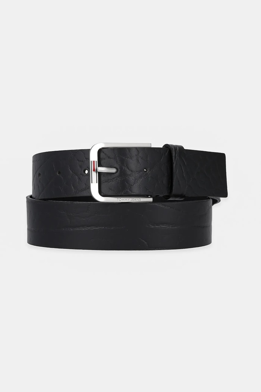 Tommy Jeans curea de piele culoarea negru, AM0AM13413