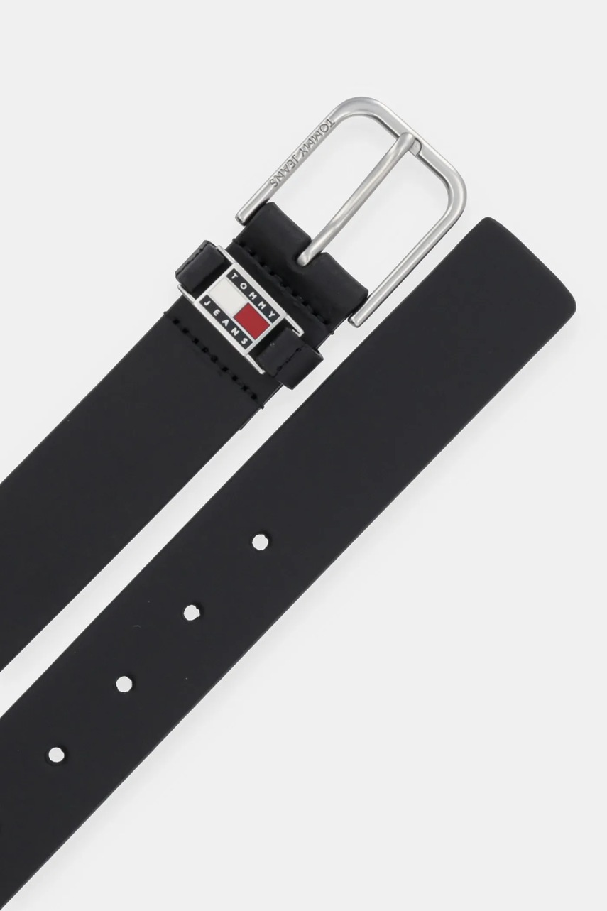 Кожаный ремень Tommy Jeans цвет чёрный AM0AM13414