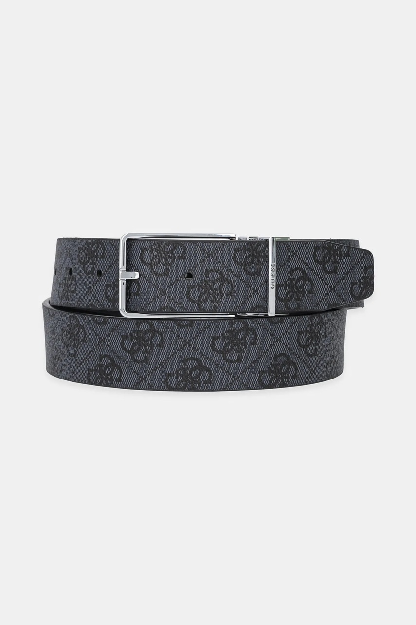 Levně Oboustranný pásek Guess MILANO pánský, tmavomodrá barva, BMAGLO P5235