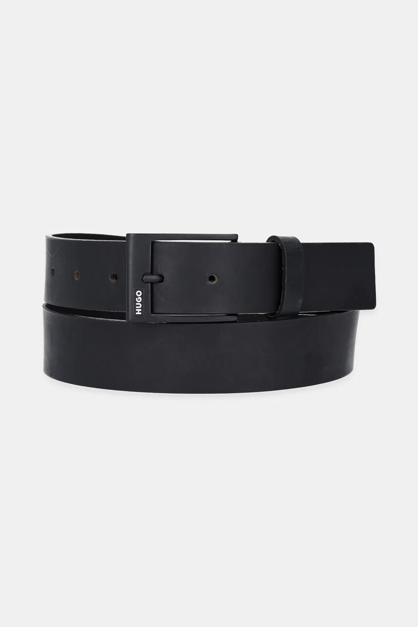 HUGO curea de piele culoarea negru, 50548339