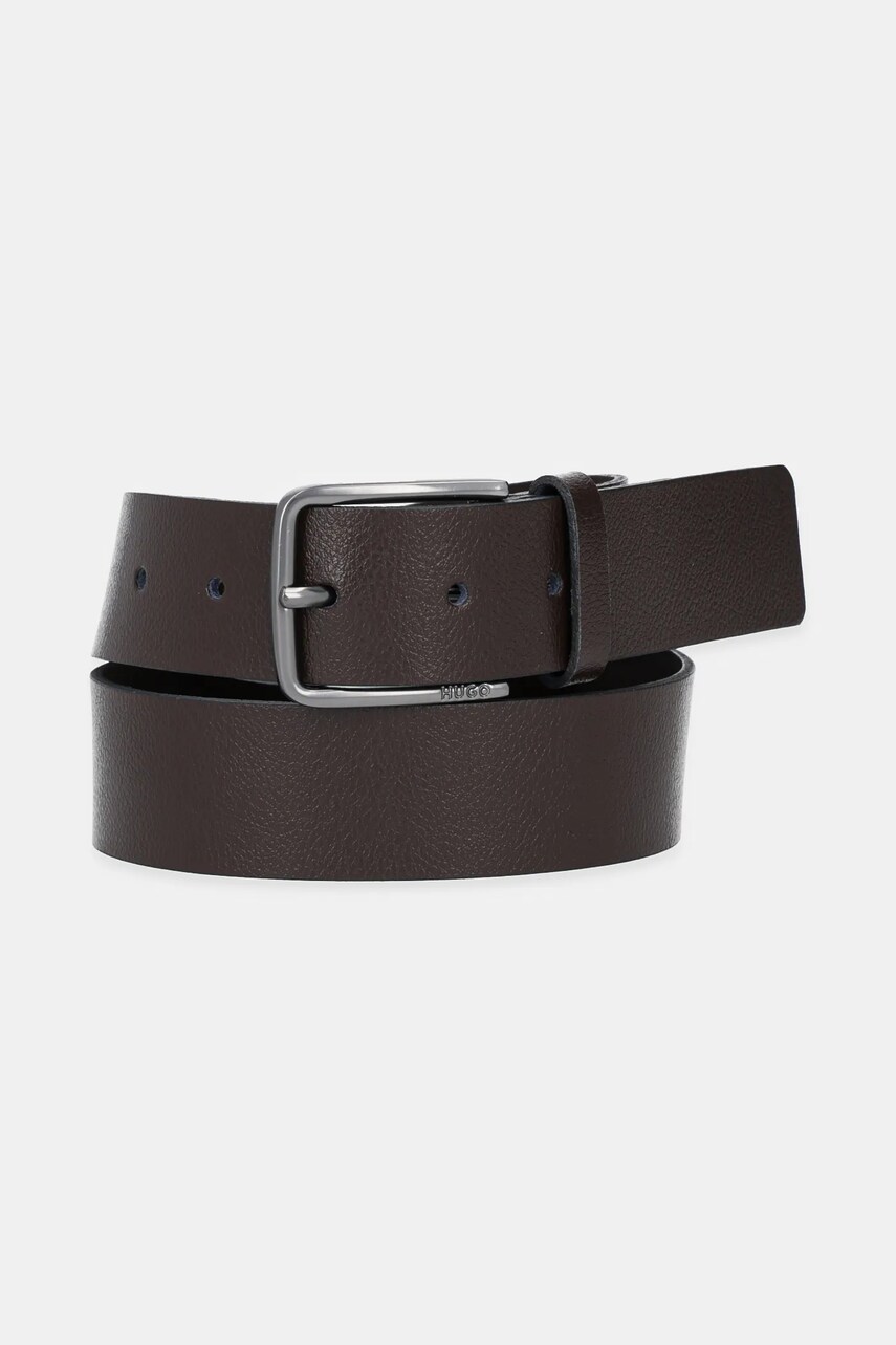 HUGO curea de piele culoarea maro, 50548348