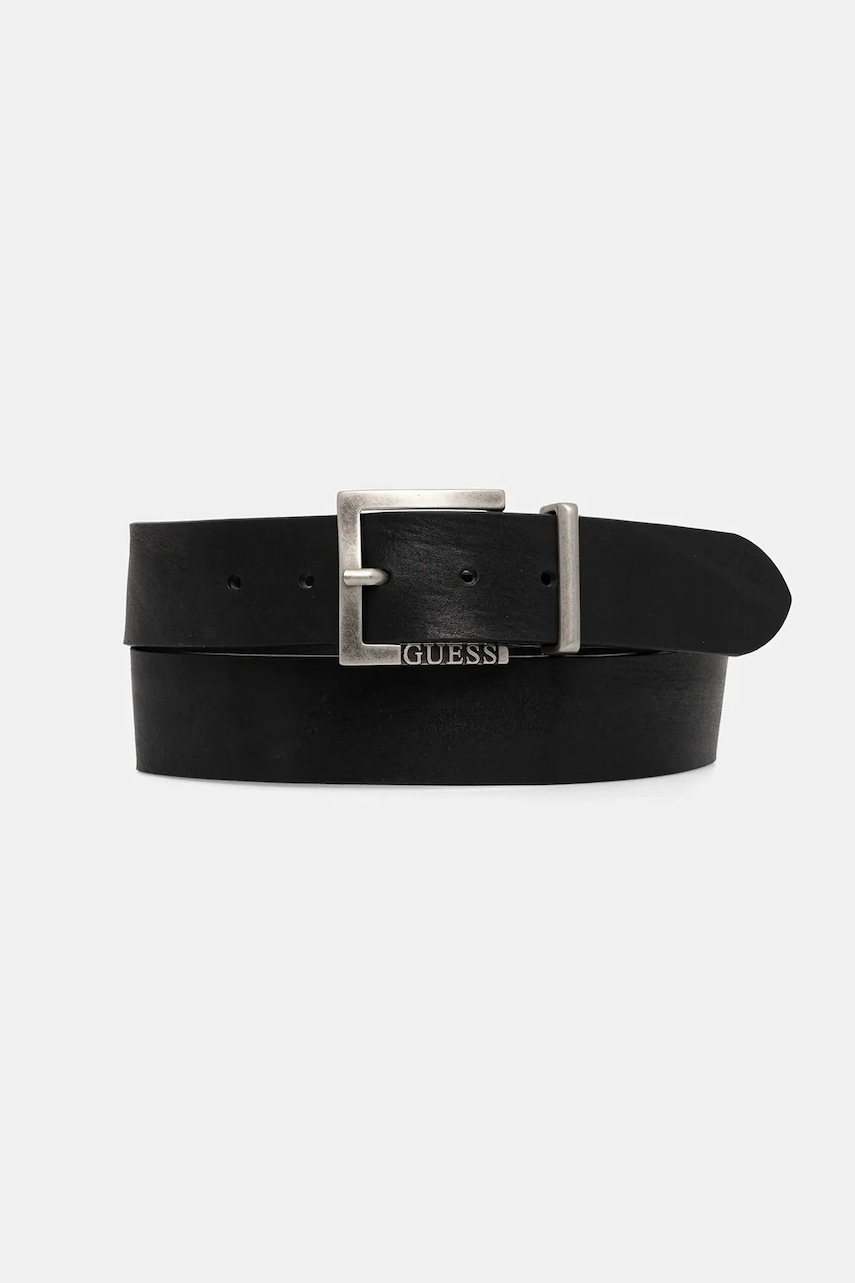 Levně Kožený pásek Guess pánský, černá barva, M5BZ33 L0391