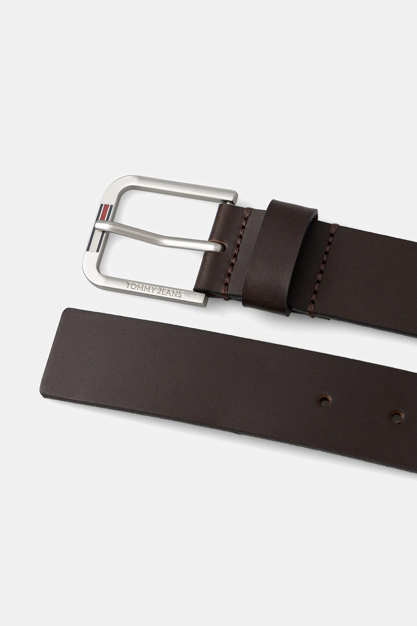Кожаный ремень Tommy Jeans цвет коричневый AM0AM13686