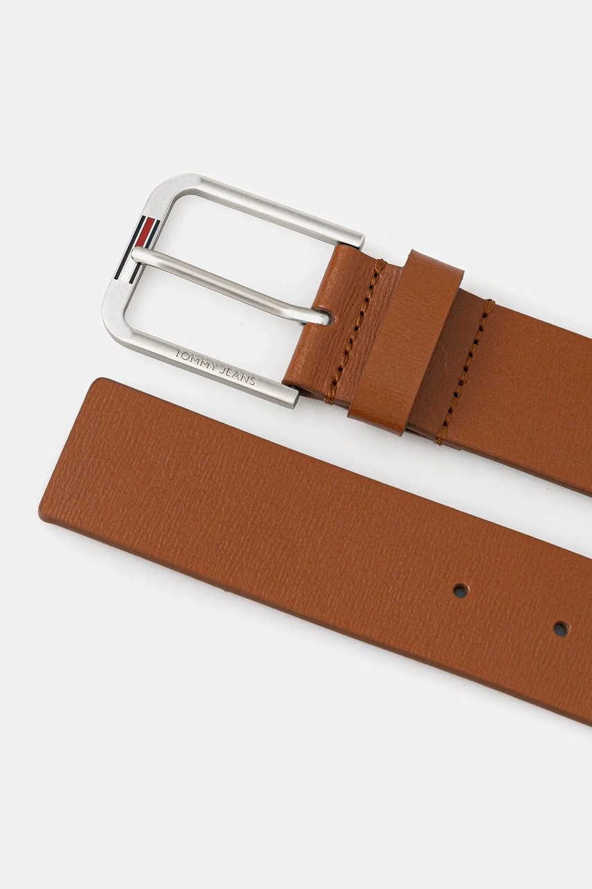 Кожаный ремень Tommy Jeans цвет коричневый AM0AM13690