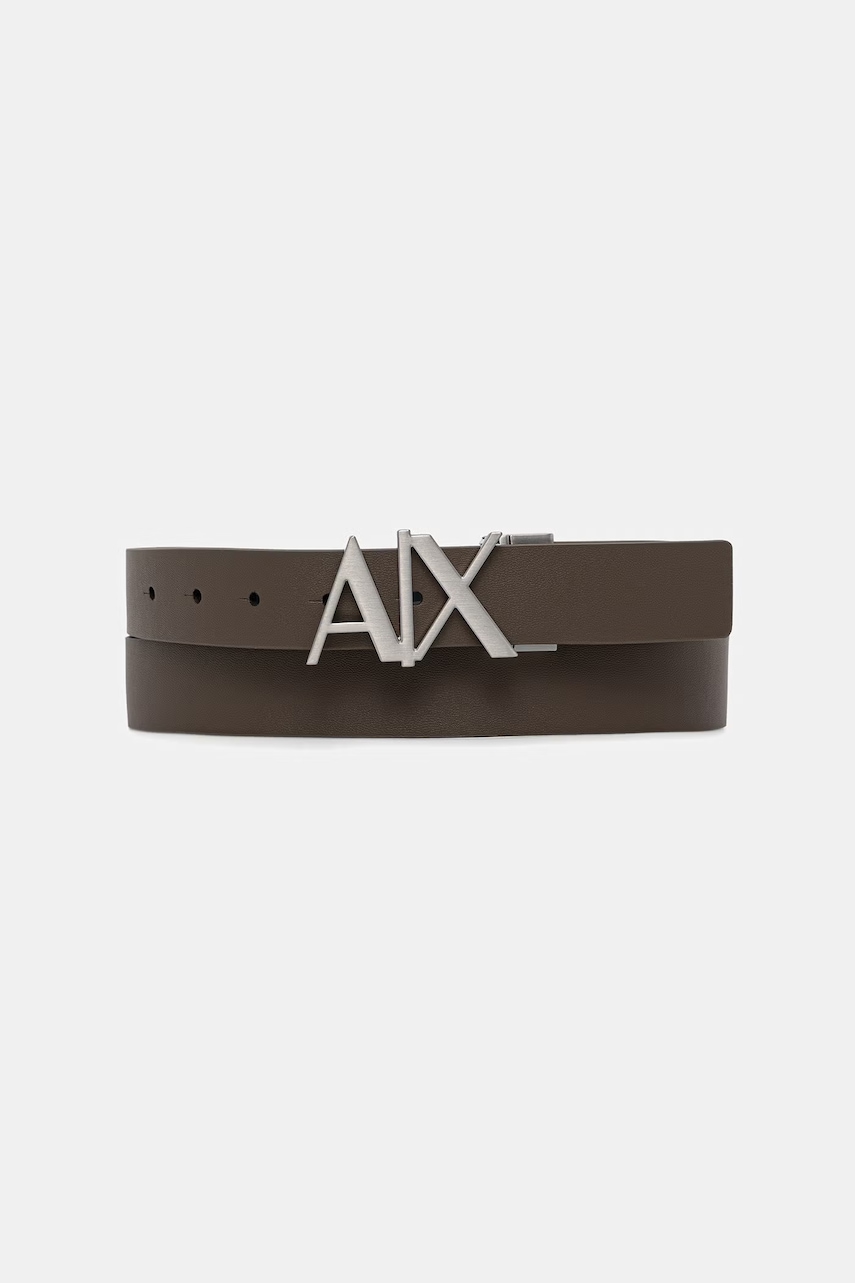 Armani Exchange obojstranný opasok pánsky kožený