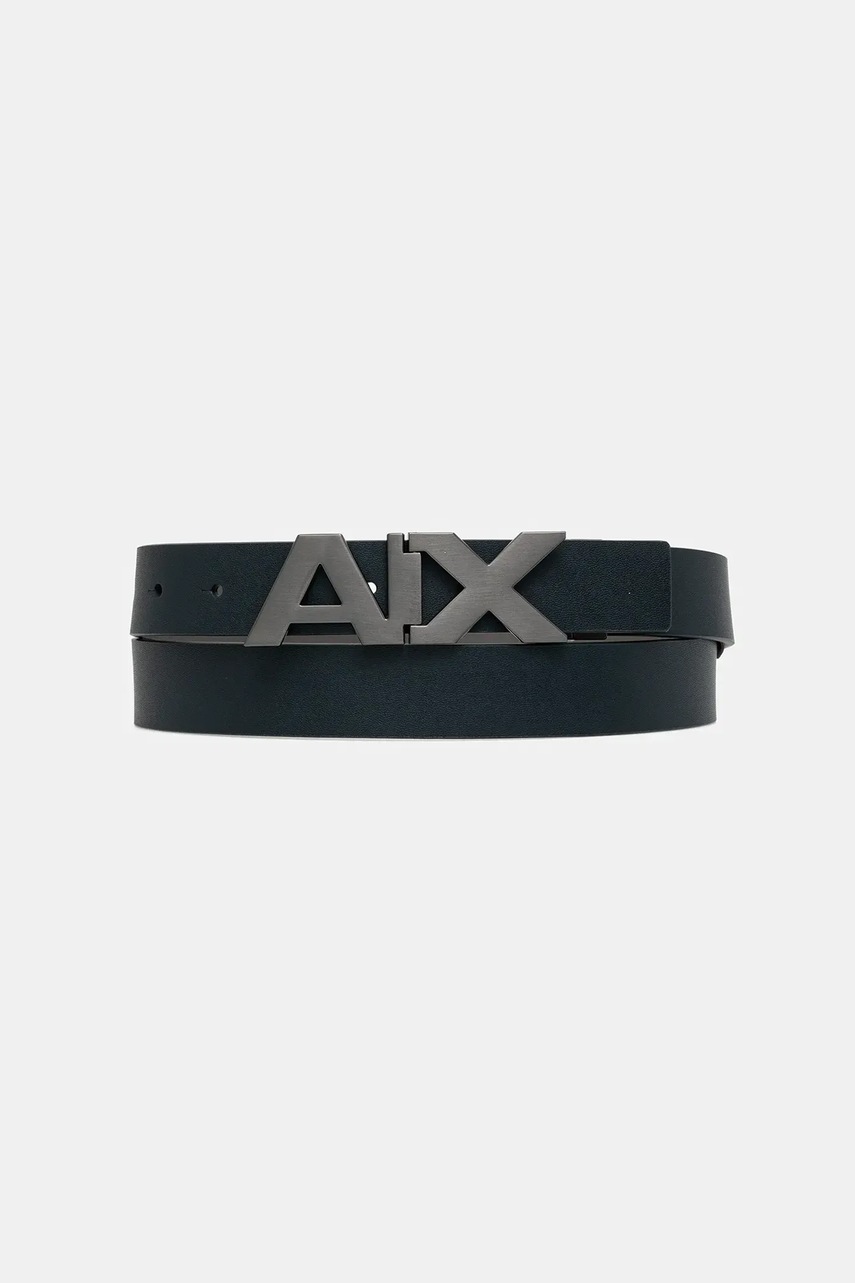 Levně Oboustranný kožený pásek Armani Exchange pánský, černá barva, 951058 CC505