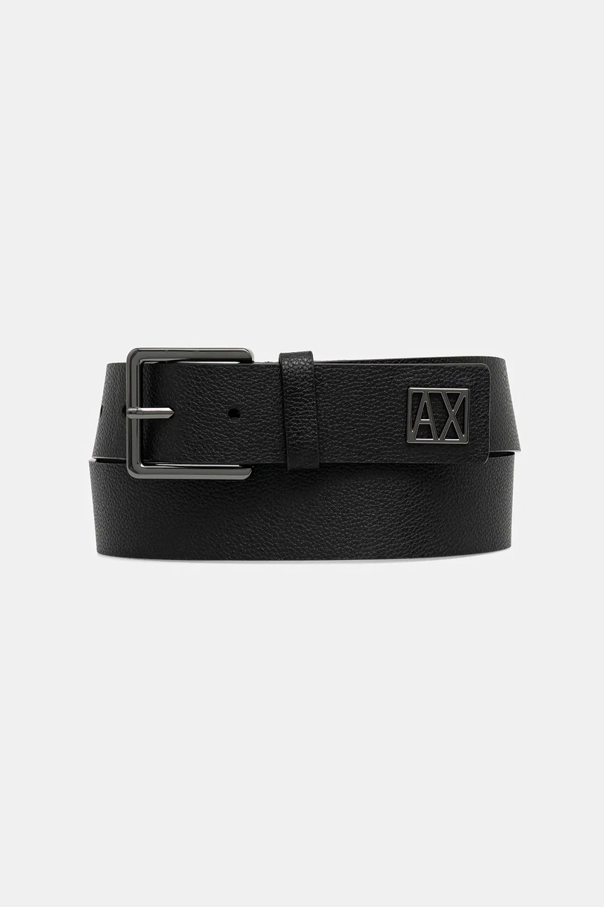 Levně Kožený pásek Armani Exchange pánský, černá barva, XM001698 AF17390