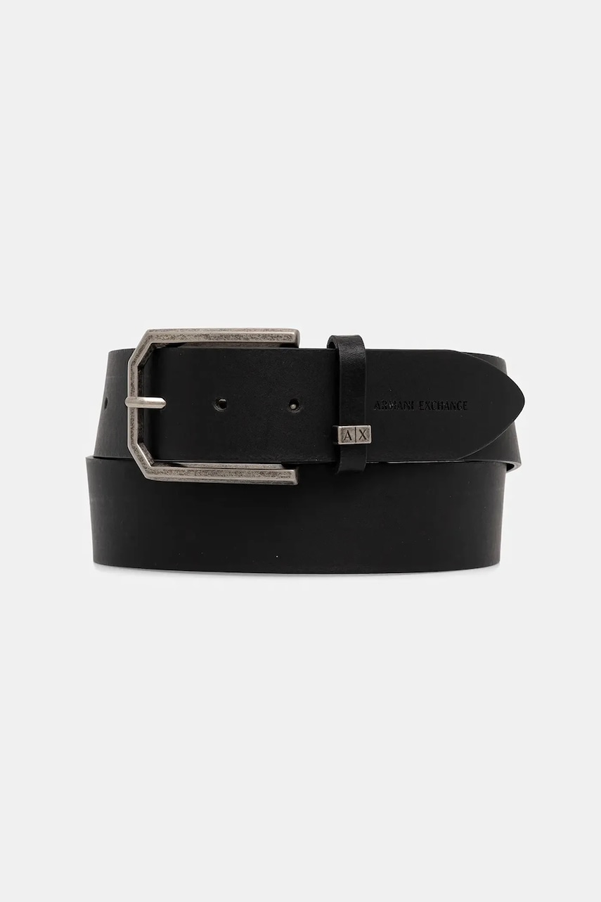 Levně Kožený pásek Armani Exchange pánský, černá barva, XM001742 AF17991