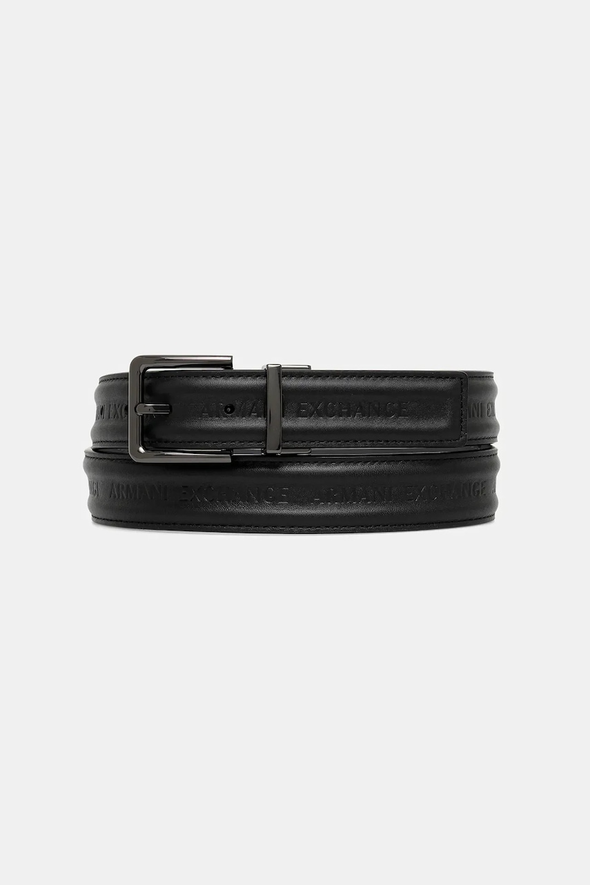 Armani Exchange curea de piele cu două fețe culoarea negru, XM001932 AF19019