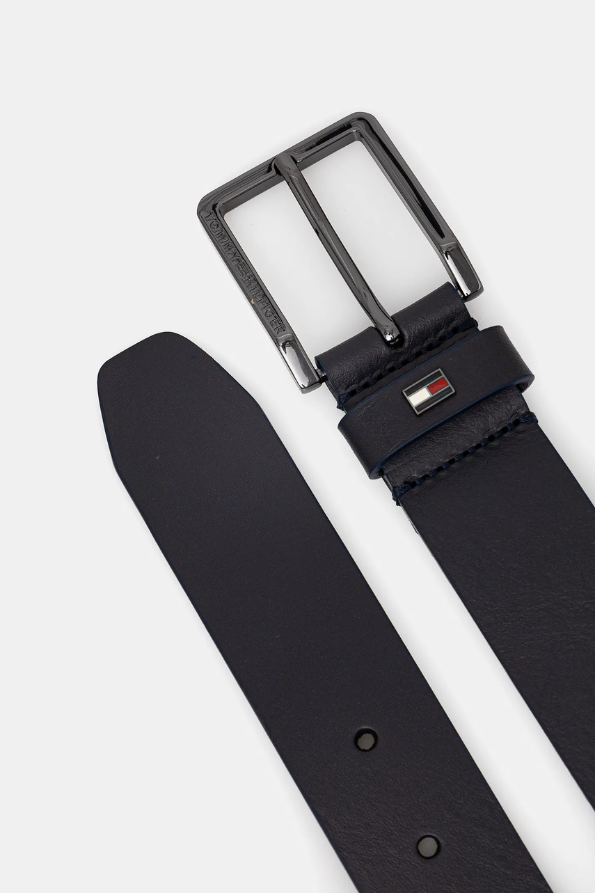 Кожаный ремень Tommy Hilfiger цвет синий AM0AM13755