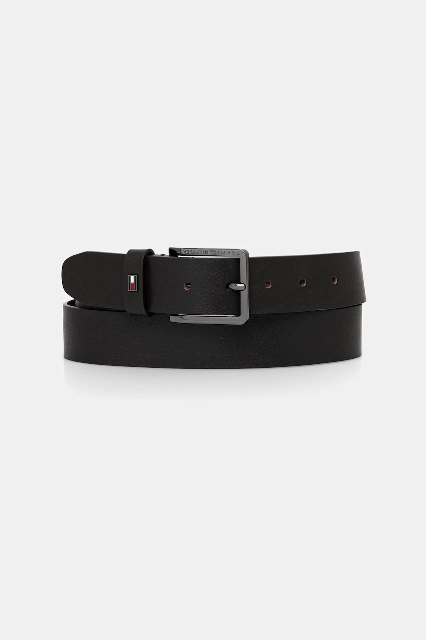 Levně Kožený pásek Tommy Hilfiger pánský, hnědá barva, AM0AM13755