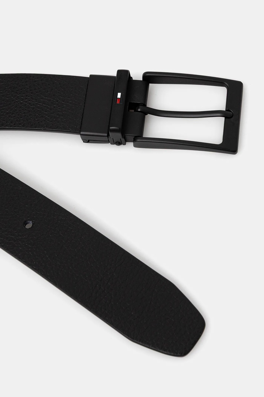 Кожаный ремень Tommy Hilfiger цвет чёрный AM0AM13821