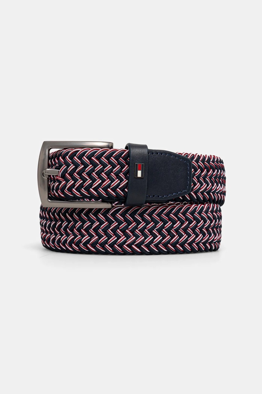 Levně Pásek Tommy Hilfiger pánský, tmavomodrá barva, AM0AM13823