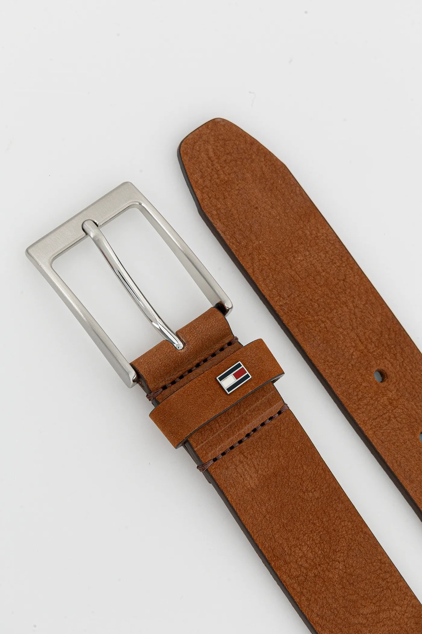 Замшевый ремень Tommy Hilfiger цвет коричневый AM0AM13754