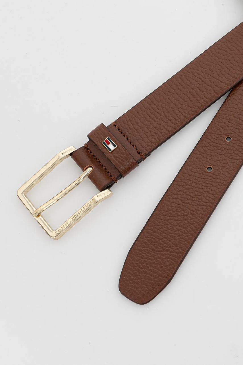 Кожаный ремень Tommy Hilfiger цвет коричневый AM0AM13756