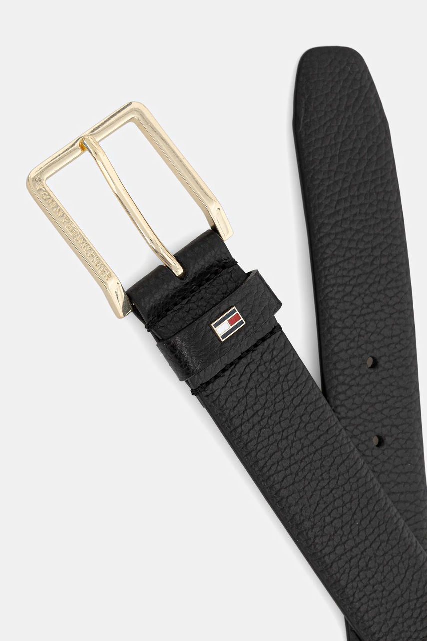 Кожаный ремень Tommy Hilfiger цвет чёрный AM0AM13756