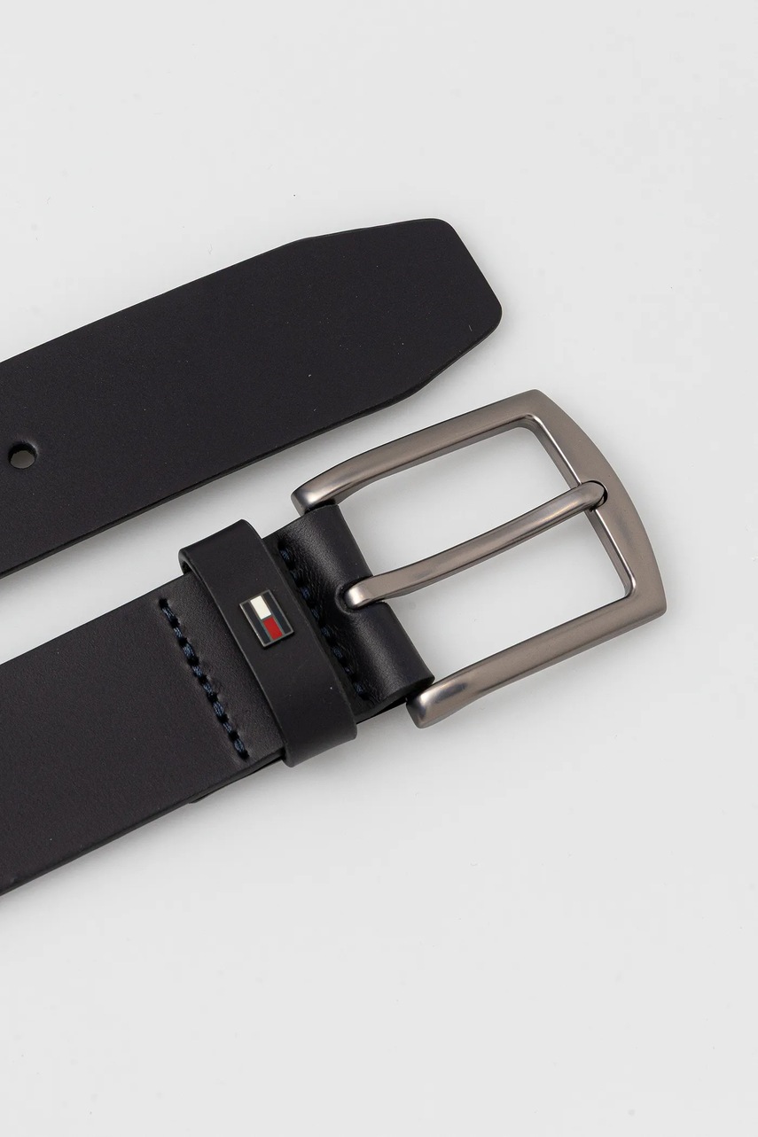 Кожаный ремень Tommy Hilfiger цвет чёрный AM0AM13766