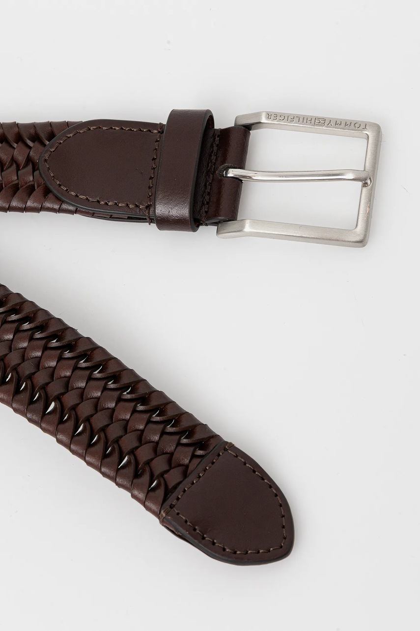 Кожаный ремень Tommy Hilfiger цвет коричневый AM0AM13920