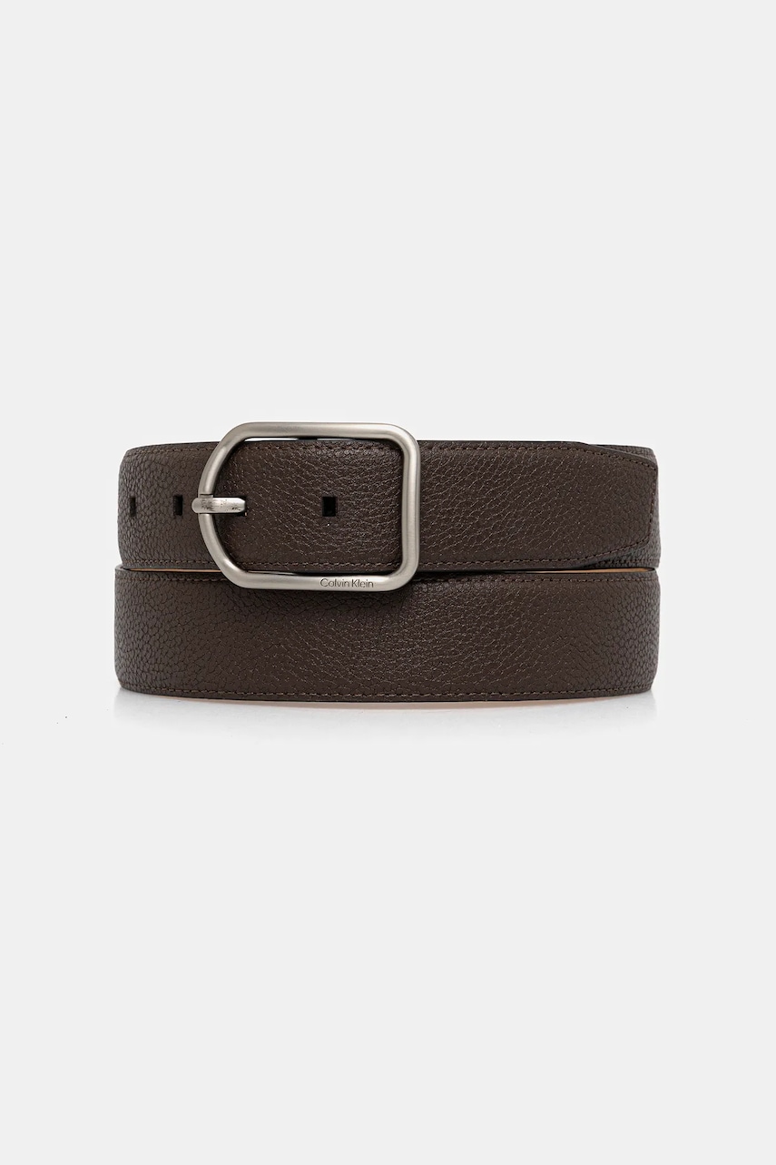Levně Pásek Calvin Klein pánský, hnědá barva, LV04D7024G