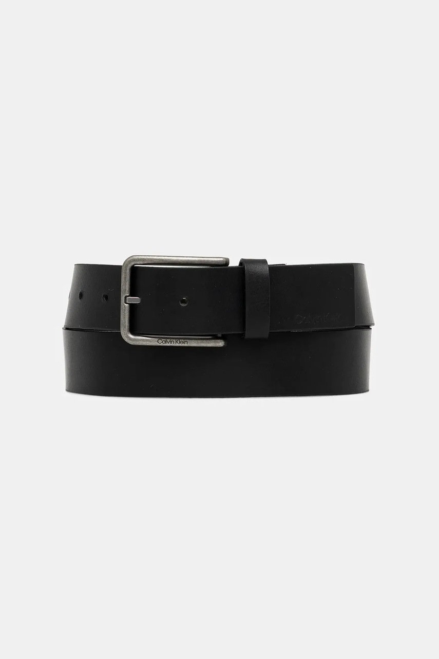 Levně Kožený pásek Calvin Klein pánský, černá barva, LV04D7047G