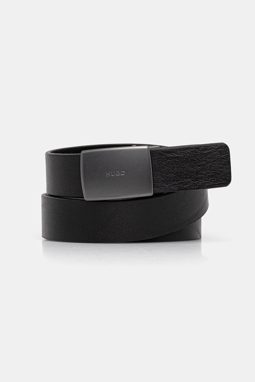 HUGO curea de piele culoarea negru, 50553993