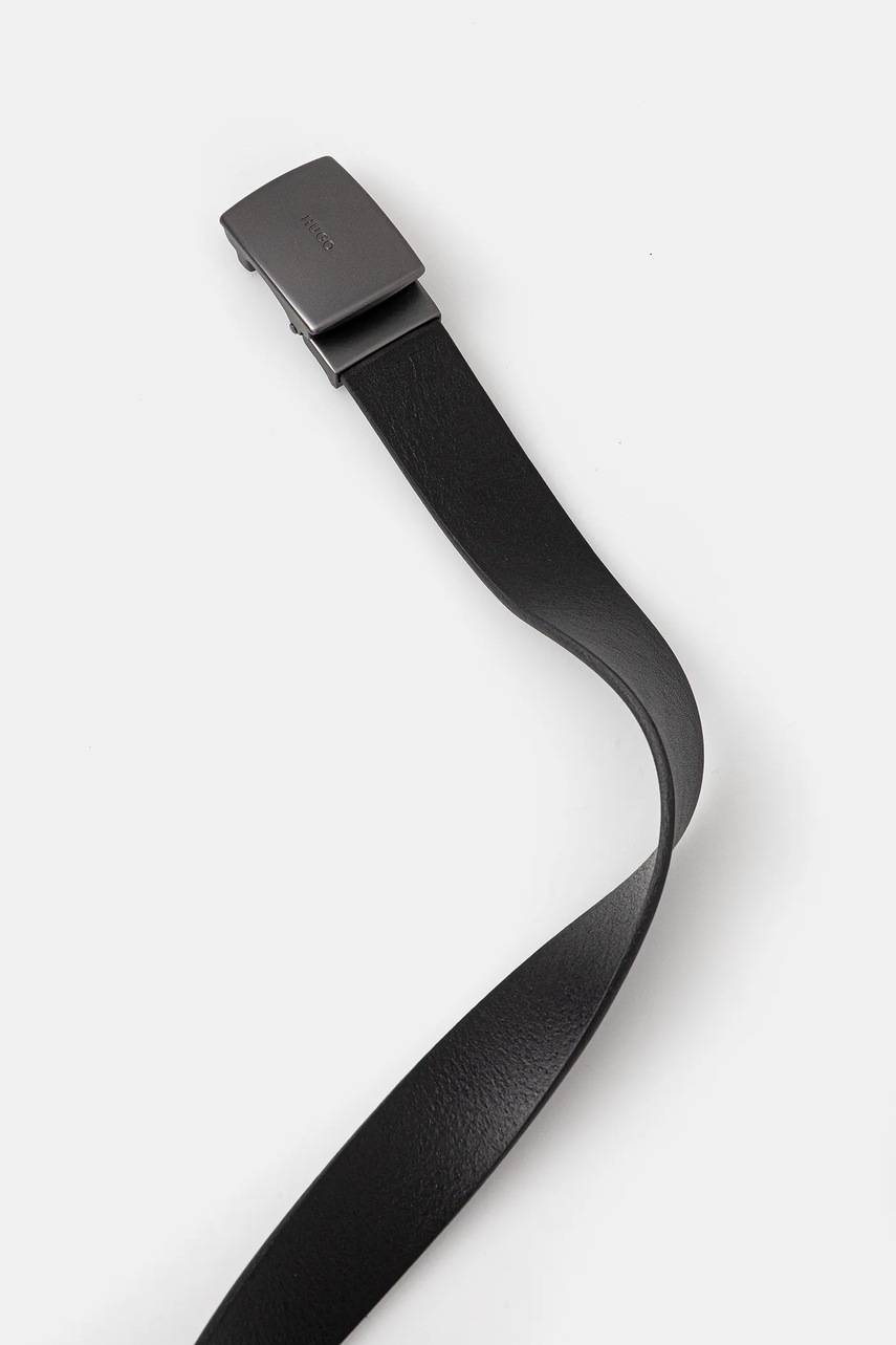 Кожаный ремень HUGO цвет чёрный 50553993