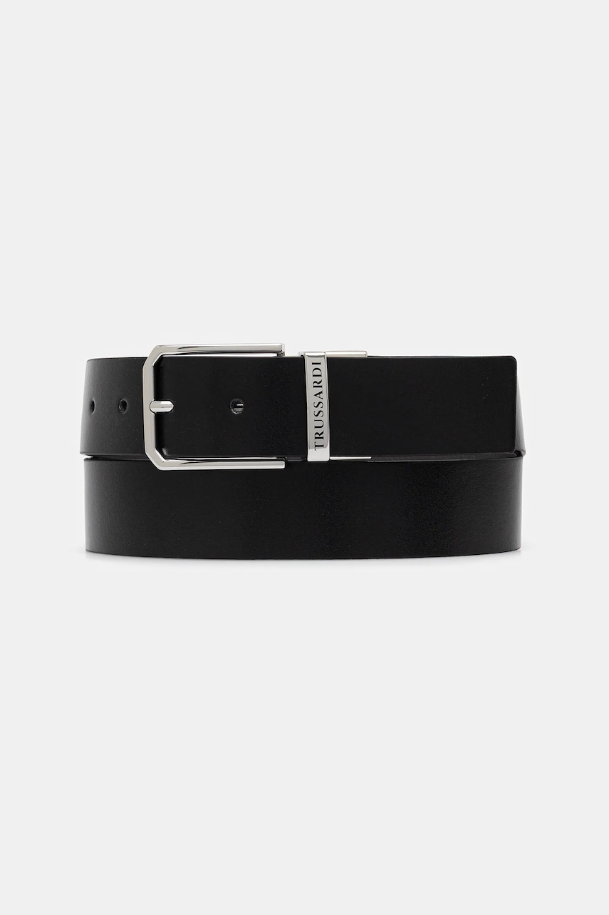 Trussardi curea de piele culoarea negru, B353B000009N