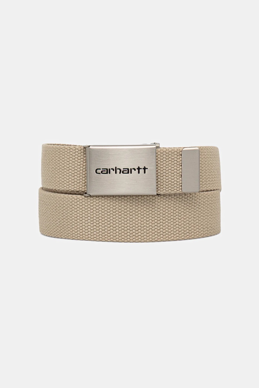 Carhartt WIP curea Clip Belt Chrome culoarea bej, I019176.G1XX