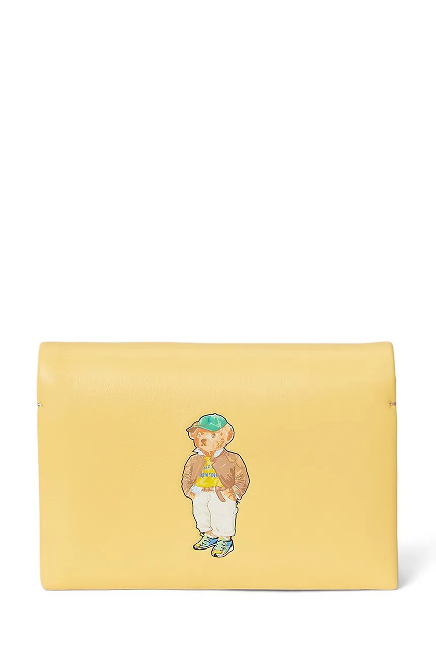 Levně Kožená peněženka Polo Ralph Lauren dámská, žlutá barva, 427971201